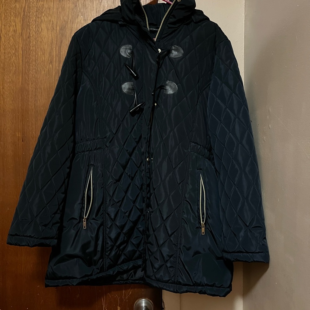 Harve Benard Black Puffer Jacket with Hooded Design